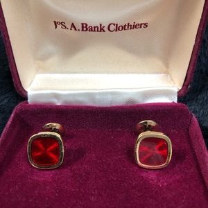 Jos A. Bank red stone cuff links
